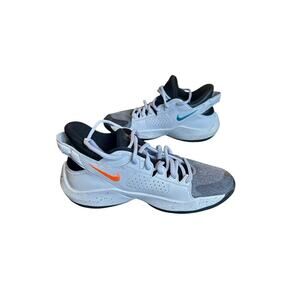 Nike Zoom Freak 2 Denim size 5.5 Youth White Gray Orange Turquoise Sneakers Kid
